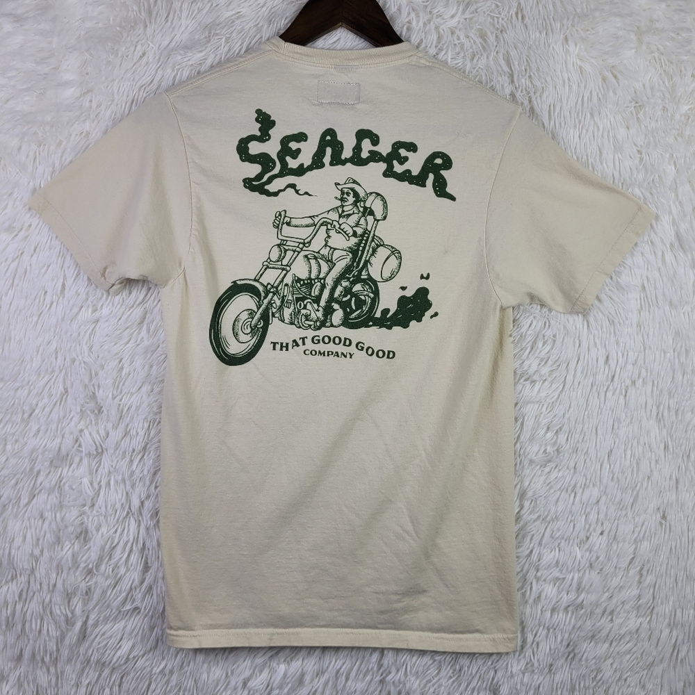 Seager Beige That Good Good Motorcycle Graphic Tee Unisex‎ S